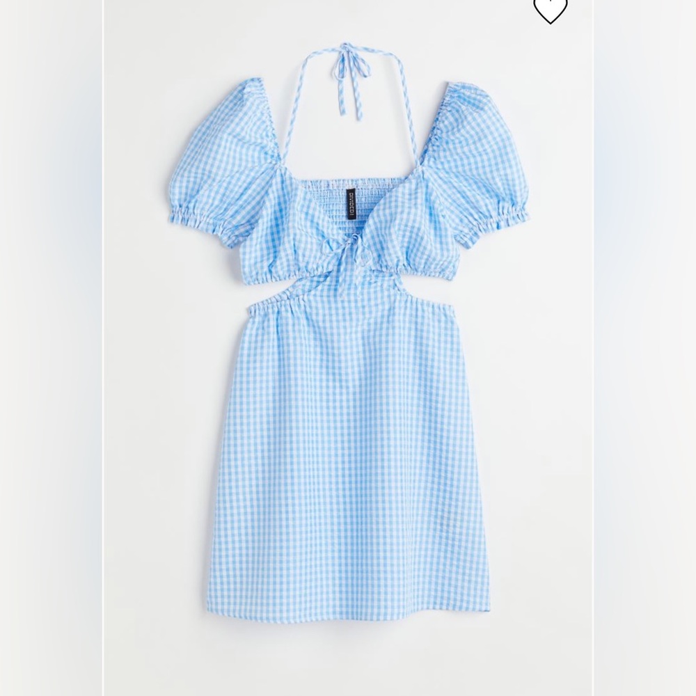BNWT H&M blue and white Gingham checkered cut out dress *CUTE FOR HALLOWEEN!!*